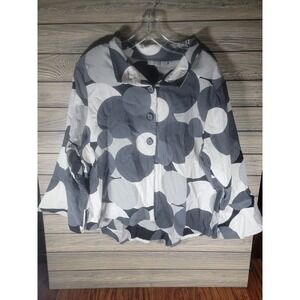 bryn Walker Gray and White Blouse